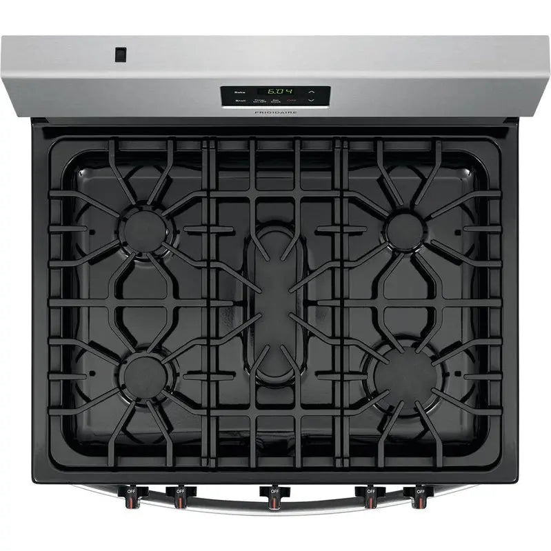 Frigidaire 30″ Freestanding Gas Range  Stainless Steel, 5-Burner Cooktop, FCRG3052AS Model