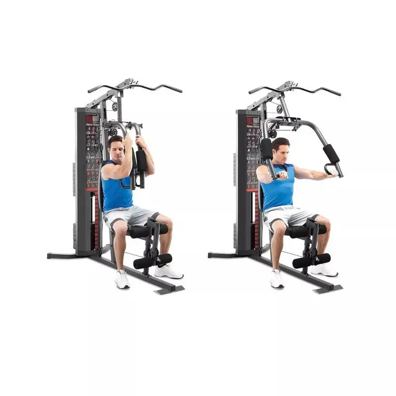 Marcy MWM-990 Home Gym System  150-Lb Weight Stack, Dual-Action Arms, Space-Saving Steel Frame