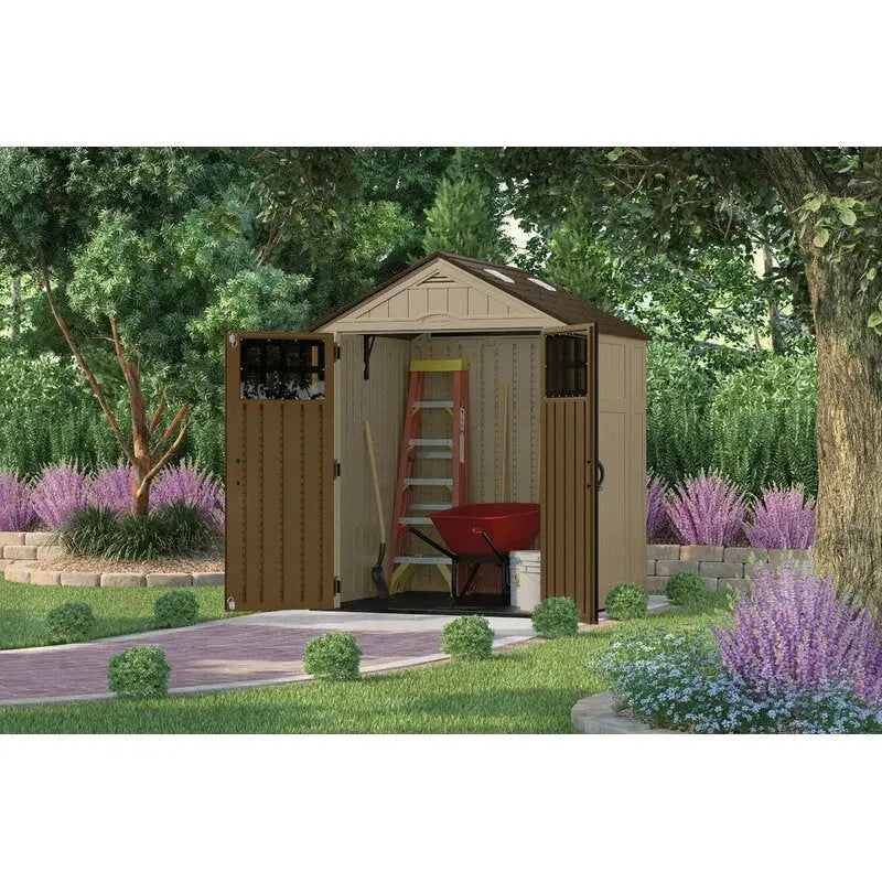 5’6″ Deep x 6’3″ Wide Resin Storage Shed  Durable Outdoor Utility Building
