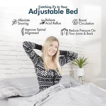 Adjustable Smart Bed Frame with Gel-Infused Memory Foam Mattress, Dual Massage, USB Charging, App & Remote Control