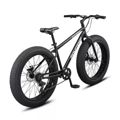Mongoose Malus 26″ 7-Speed Fat Tire Mountain Bike with Disc Brakes  Black, Adult