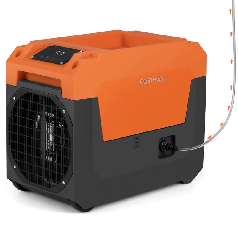 140-Pint Portable Industrial Dehumidifier  Pump-Enabled Unit for High-Moisture Basements