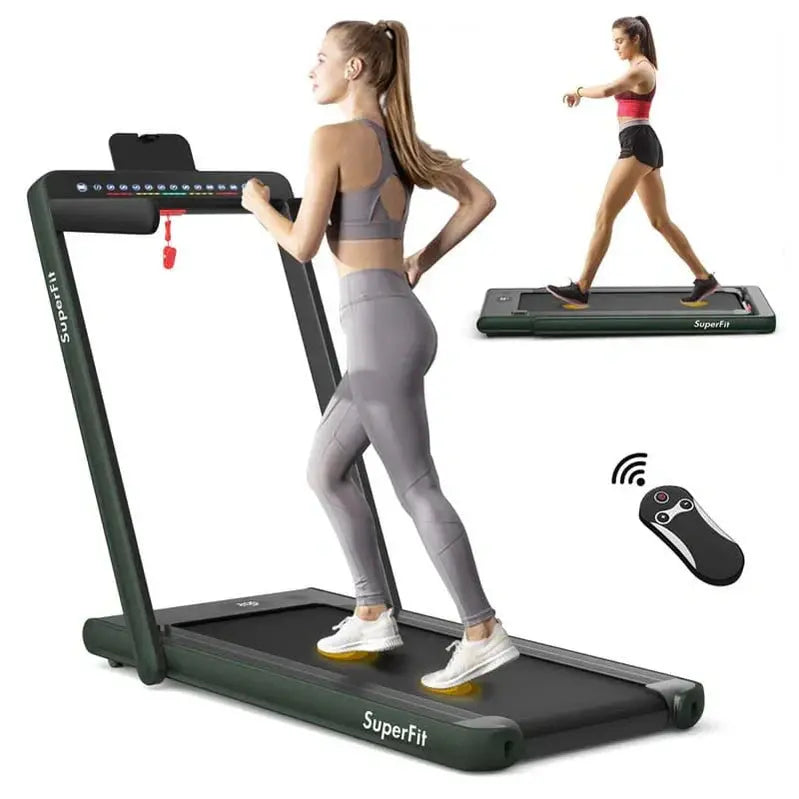 Dual-Mode Folding Treadmill: Under-Desk Walking Machine + Full-Size Running Treadmill (2.25 HP)