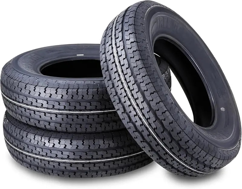 Set of 4 ST205/75R15 Trailer Tires  10-Ply Load Range E Steel-Belted Radials with Scuff Guard for Heavy-Duty Trailers