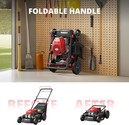 21-Inch 3-in-1 Gas Push Mower  144cc OHV Engine, 6-Position Height Adjustment, 1.4-Bushel Bagging/Mulching/Side-Discharge