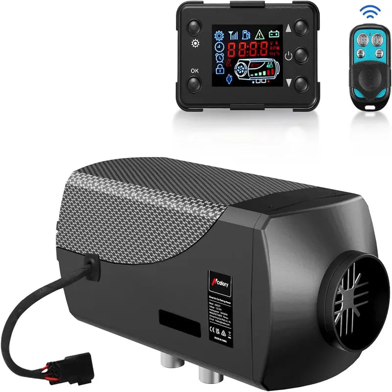 Hcalory 12V Diesel Air Heater 5KW-8KW with LCD & Remote, Black  For Cars, RVs, Boats, Trucks