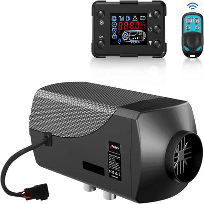 Hcalory 12V Diesel Air Heater 5KW-8KW with LCD & Remote, Black  For Cars, RVs, Boats, Trucks