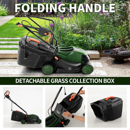 Corded Electric Lawn Mower, 10-Amp 13-Inch 2-in-1 Mulch/Bag Model