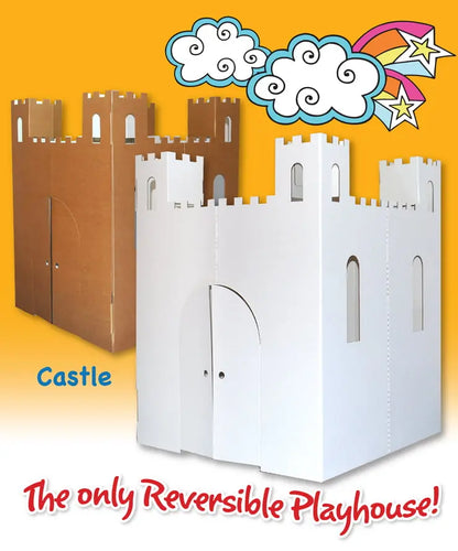Easy Playhouse Castle Cardboard Playhouse for Indoor and Outdoor Use, Children Age 3+