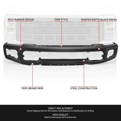 Modular Front Bumper for 20232026 Ford F-250/F-350 Super Duty  Includes Parking Sensor Holes