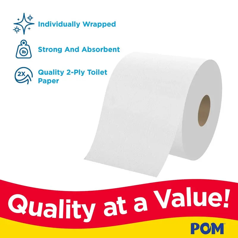 American Standart 2-Ply Bath Tissue, Septic Safe, 45 Rolls, 473 Sheets/Roll