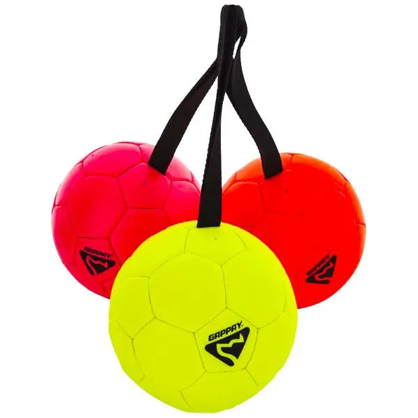 Gappay Leather Soccer Ball Tug Toy with Handle, 6.25″ Diameter, Adjustable Firmness, Organic Leather