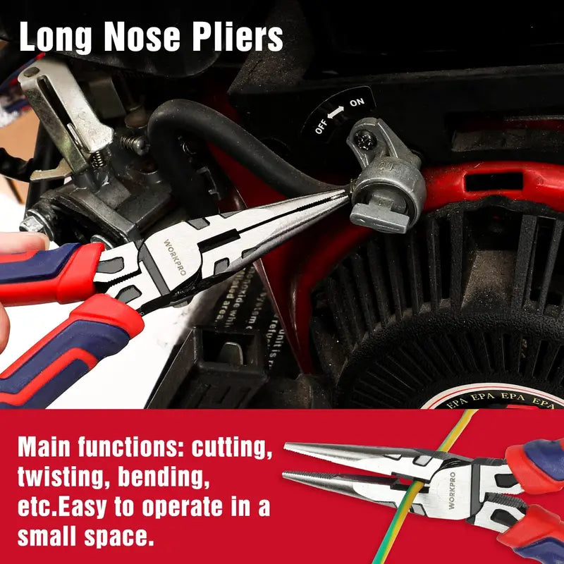 WORKPRO Premium CR-V Pliers Set  4-Piece Durable Construction Tool Collection