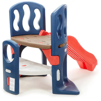Hide-and-Slide Kids’ Climber & Slide  Blue and Red Indoor/Outdoor Play Structure for Ages 26