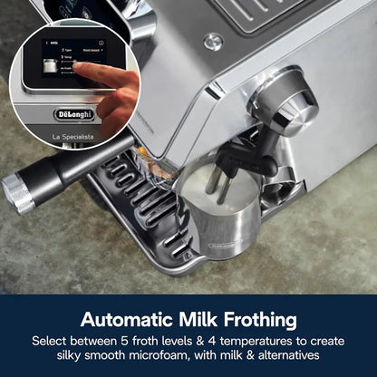 De’Longhi La Specialista Touch Espresso Machine  Integrated Grinder, Cold Brew & Iced Mode, 10 Presets, Italian Craftsmanship