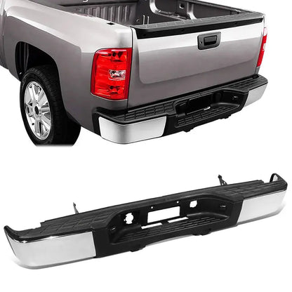 Chevy/GMC Silverado & Sierra 1500 Rear Step Bumper  Fits 20072013 Models, No Parking Sensor Cutouts