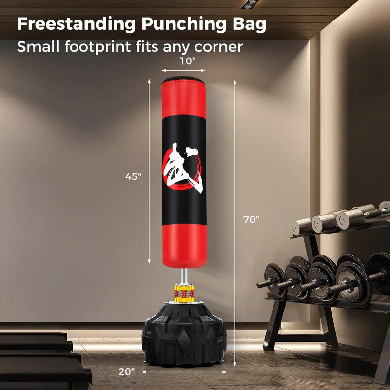 Freestanding Heavy-Duty Boxing Bag with Adjustable Fillable Base