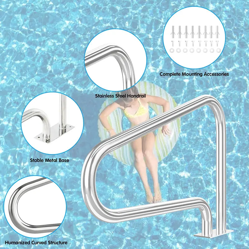 2-Pack Pool Safety Handrails  Quick-Install Grab Bars for Spas and Swim Areas