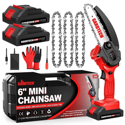 Gardtech 6-Inch Cordless Electric Chain Saw for Portable Pruning and Cutting