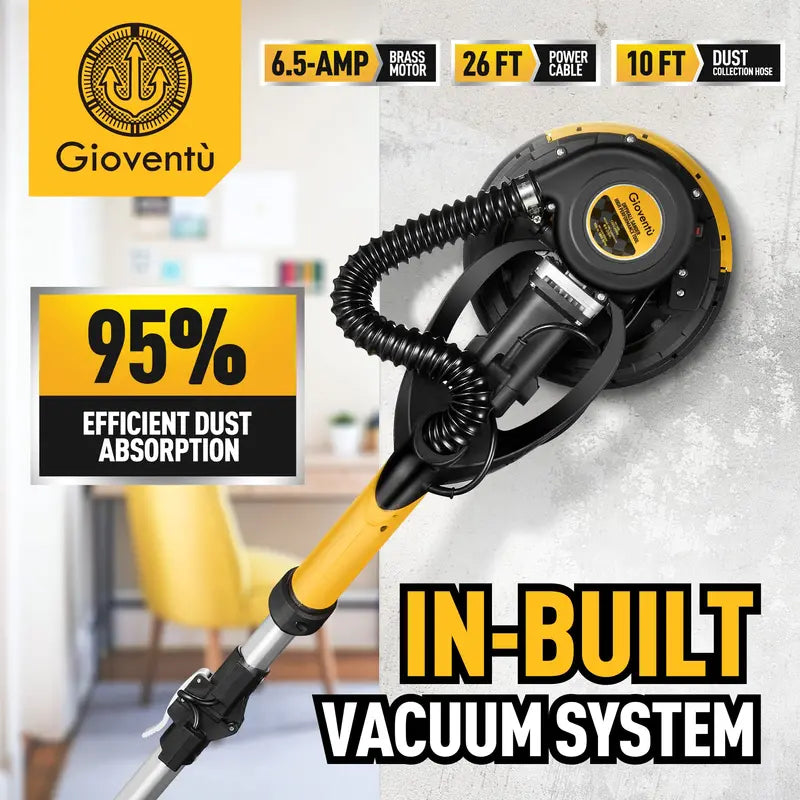 Giovent Electric Drywall Sander with Built-In Vacuum  Designed for Popcorn Ceiling Removal