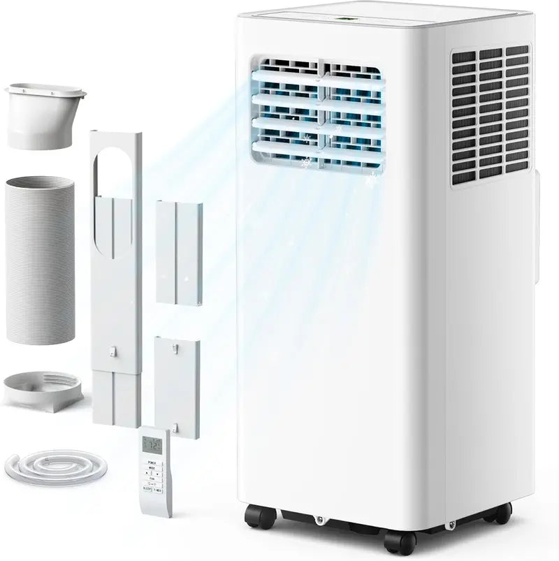 EUHOMY 8000 BTU Portable Air Conditioner  Quiet 3-Mode Operation (Cool/Dry/Fan) for Bedrooms and Apartments up to 350 Sq. Ft.