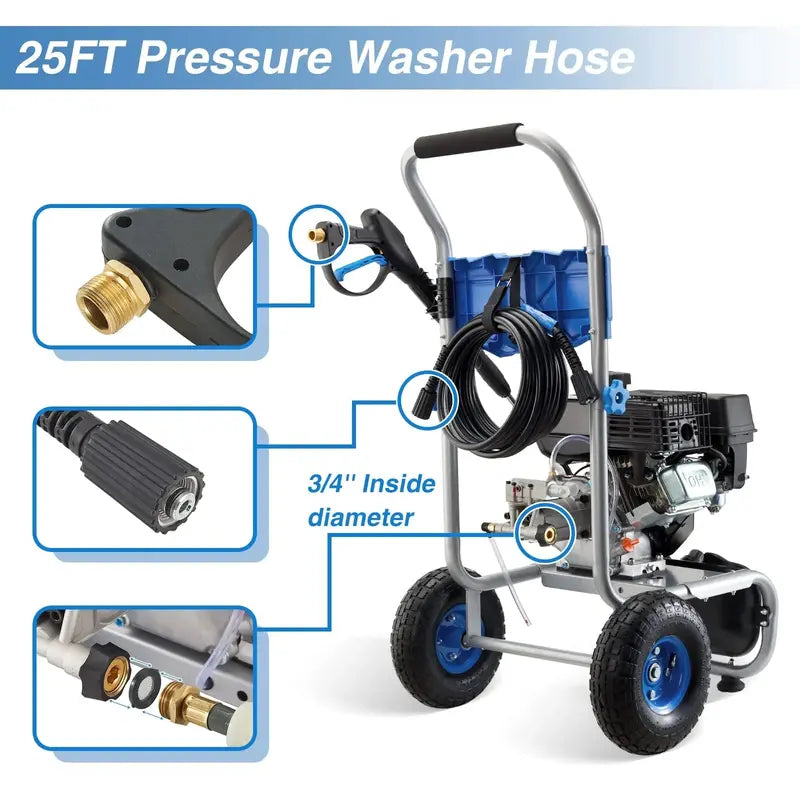 Efurden 3500 PSI Gas-Powered Pressure Washer  209cc Engine, 2.3 GPM, 4-Position Nozzle for Outdoor Cleaning