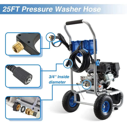 Efurden 3500 PSI Gas-Powered Pressure Washer  209cc Engine, 2.3 GPM, 4-Position Nozzle for Outdoor Cleaning
