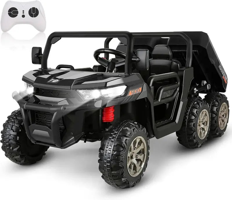 24V 6-Wheel UTV Ride-On Toy  4WD Power with Functional Dump Bed