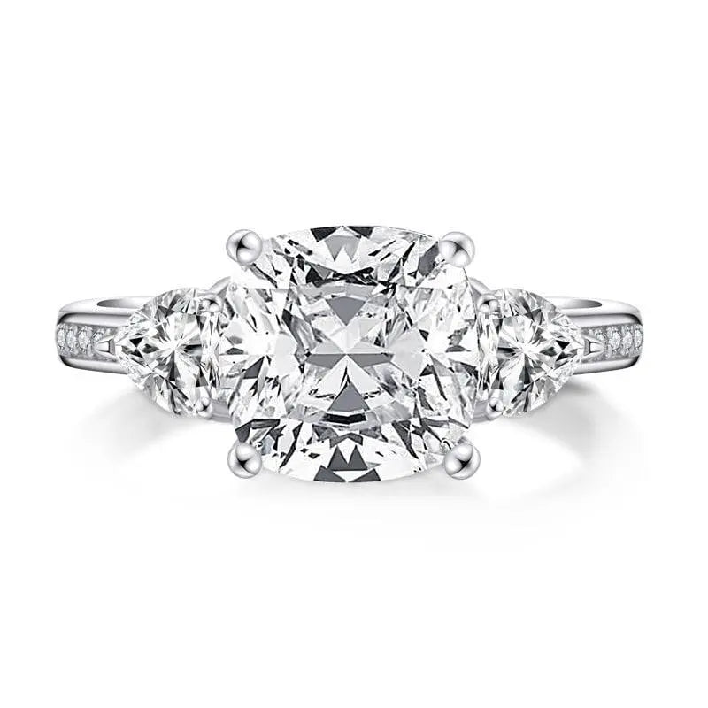 Cushion-Cut Center Stone Engagement Ring with Classic Prong Setting