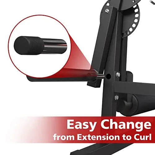 GMWD Adjustable Leg Extension and Curl Machine  Lower Body Exercise Bench with Dual Functionality
