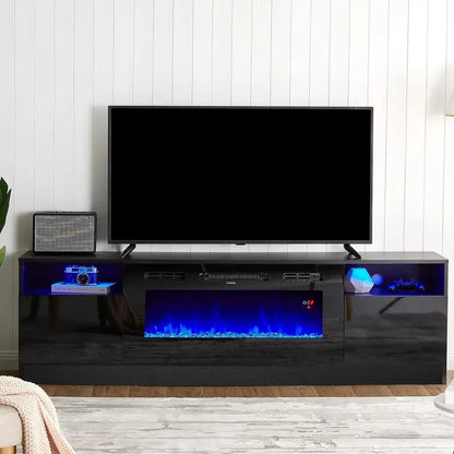 Amerlife Electric Fireplace TV Stand  36″ Flame Effect Entertainment Center with LED Lighting