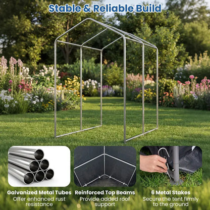 Heavy-Duty Portable Storage Shed  Waterproof Outdoor Carport & Garage Tent for Vehicles or Gear