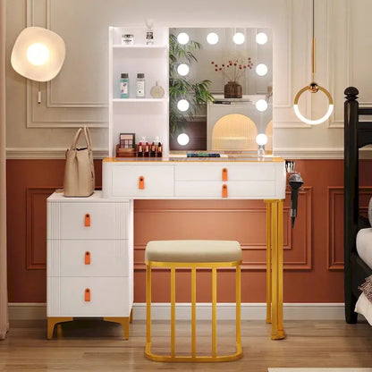 LED Makeup Vanity Mirror with Three Adjustable Light Modes and Dimmable Brightness