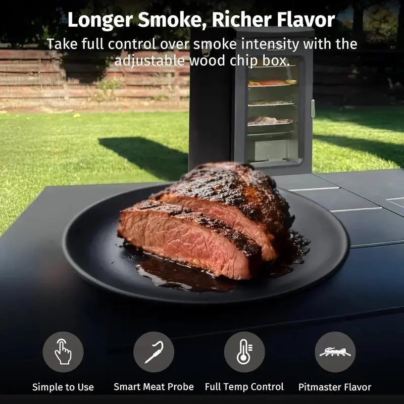 EAST OAK 30-Inch Electric Smoker  Outdoor Wood Pellet Smoker with Built-In Meat Probe & Extended Burn Time
