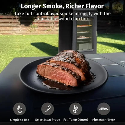 EAST OAK 30-Inch Electric Smoker  Outdoor Wood Pellet Smoker with Built-In Meat Probe & Extended Burn Time