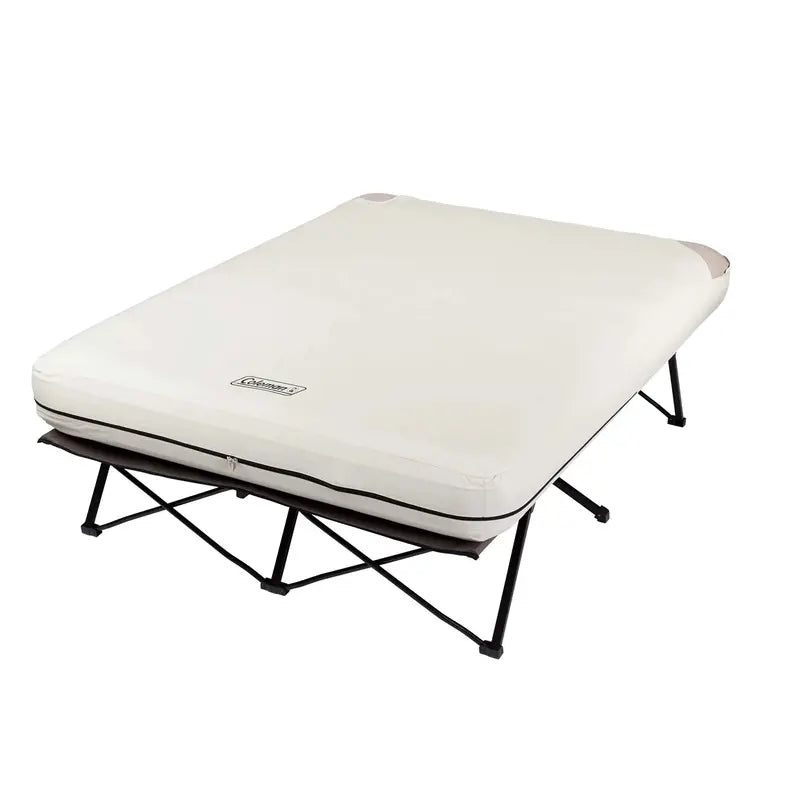 Coleman Queen Air Mattress & Folding Cot with Battery Pump and Side Table  Portable Camping Bed