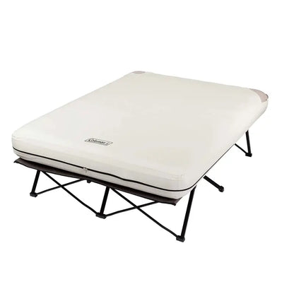 Coleman Queen Air Mattress & Folding Cot with Battery Pump and Side Table  Portable Camping Bed