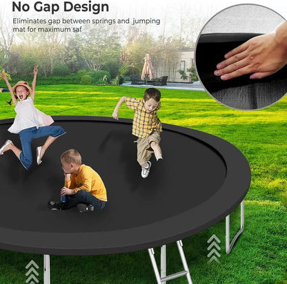 16-Foot Upgraded Trampoline with Enclosure Net and Adjustable Basketball Hoop