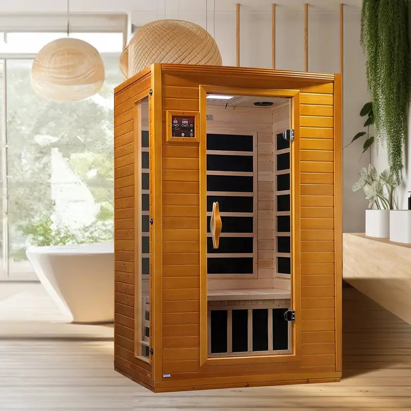 Dynamic Saunas Andora 2-Person FAR Infrared Sauna  Low EMF, Canadian Hemlock
