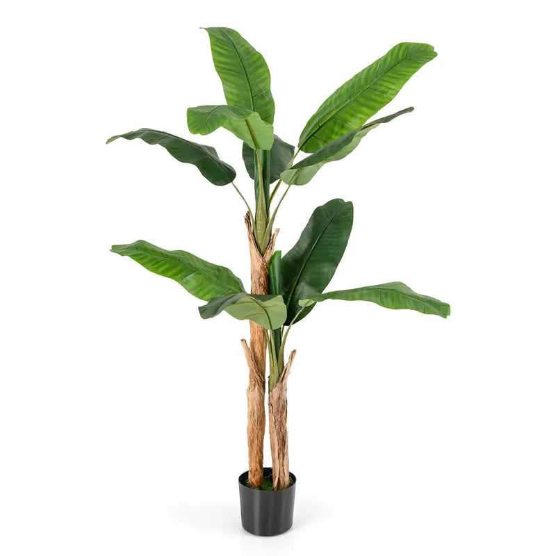 5.5-Foot Lifelike Artificial Banana Tree with Planter
