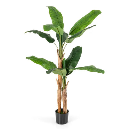 5.5-Foot Lifelike Artificial Banana Tree with Planter