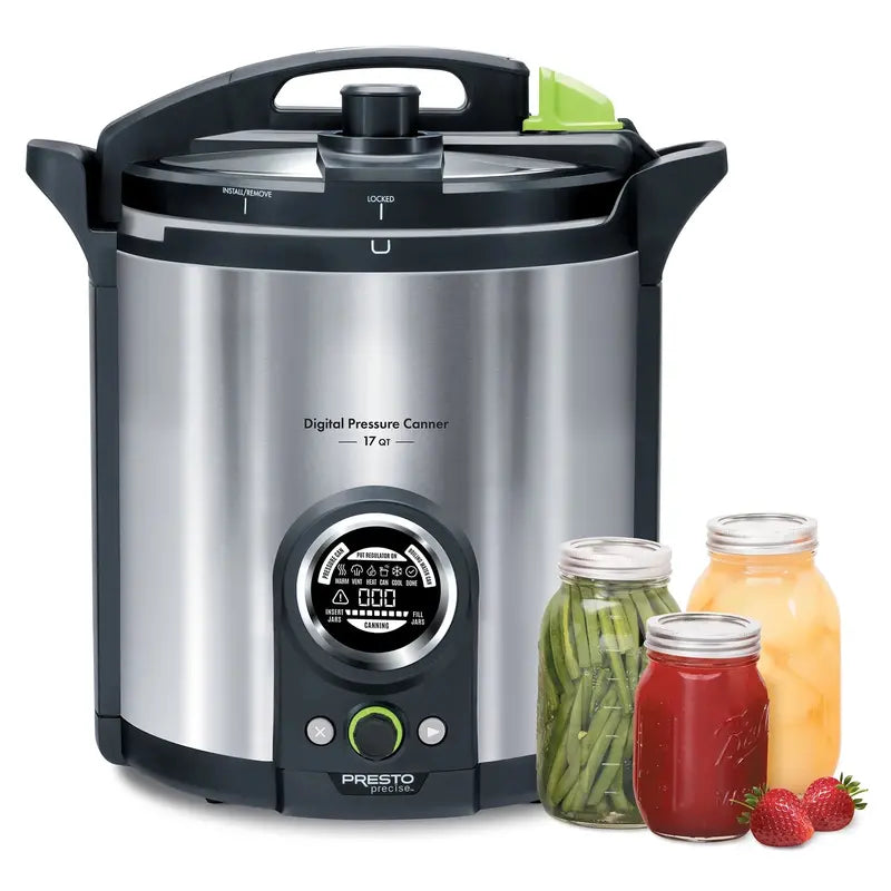 Presto Precise 17-Quart Stainless Steel Electric Pressure Canner  Energy-Efficient & Safe