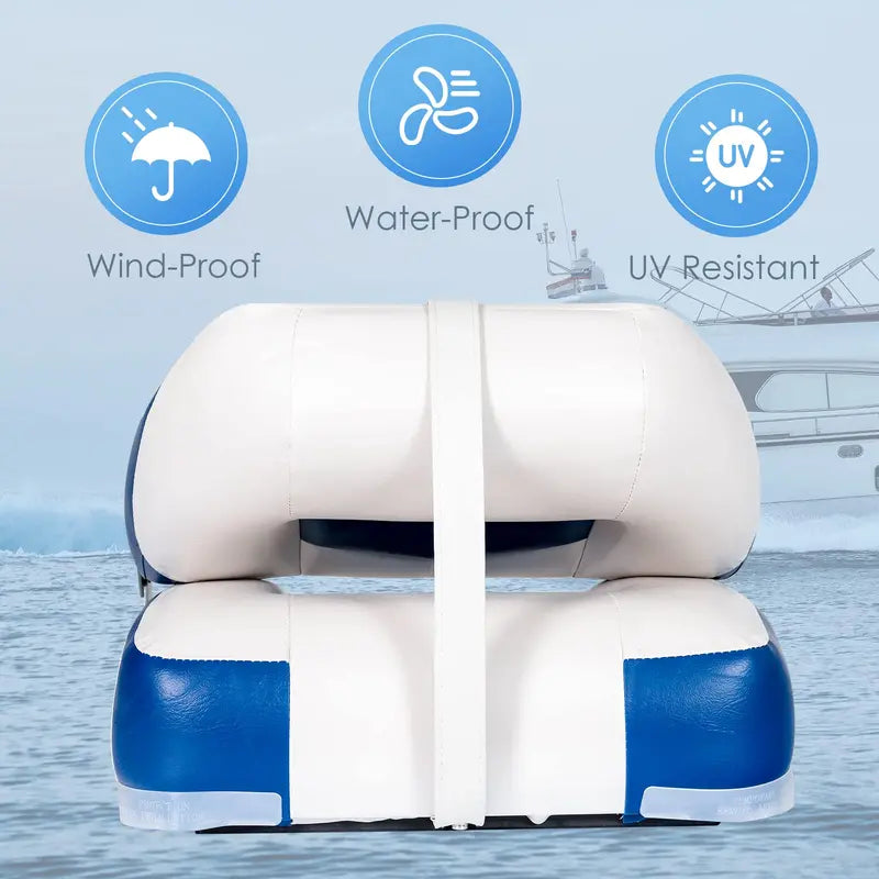 Low-Back Folding Boat Seats  2-Pack Marine-Grade Seat Set for Small Watercraft