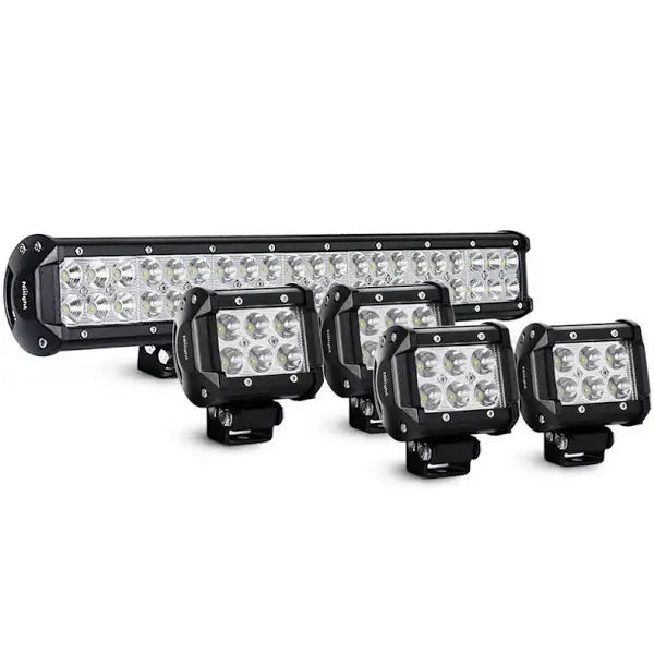Nilight 20″ 126W Spot Flood LED Light Bar + 4x 4″ 18W Spot LED Pods