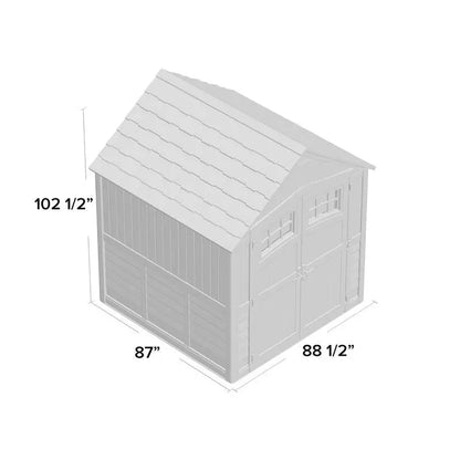Sutton Resin Storage Shed  7.5 ft. W × 7 ft. D, Low-Maintenance Outdoor Storage Solution