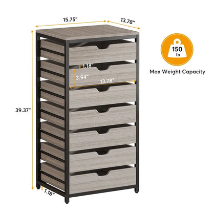 Wooden Storage Cabinet Organizer with 5 and 7 Drawer Options