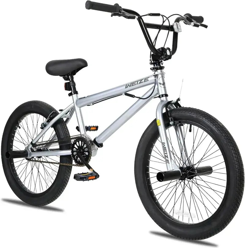 WEIZE 20-Inch BMX Bike  Durable Freestyle Stunt Bicycle for Kids and Adults, All-Terrain Ready