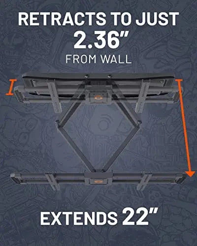 ECHOGEAR MaxMotion Full-Motion TV Wall Mount  Supports TVs up to 90″, Smooth Swivel & Tilt