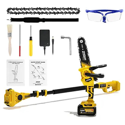 2-in-1 Brushless Pole Saw   Mini Chainsaw, IMOUMLIVE 8  Cutting Cordless Power Pole Saw for Wood Cutting, Trimming