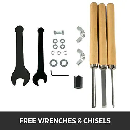 Mophorn 14″ x 40″ Benchtop Wood Lathe  Includes 3 Turning Chisels